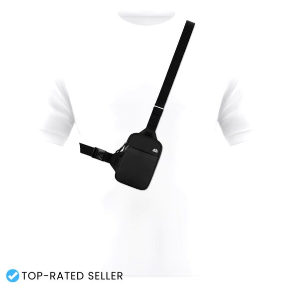 Mini Crossbody Sling Bag Water Resistant Dual Pocket Running Phone Holder - Picture 1 of 7